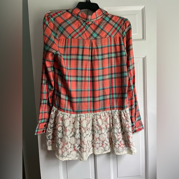 Matilda Jane Flannel mixed media top - Picture 2 of 2